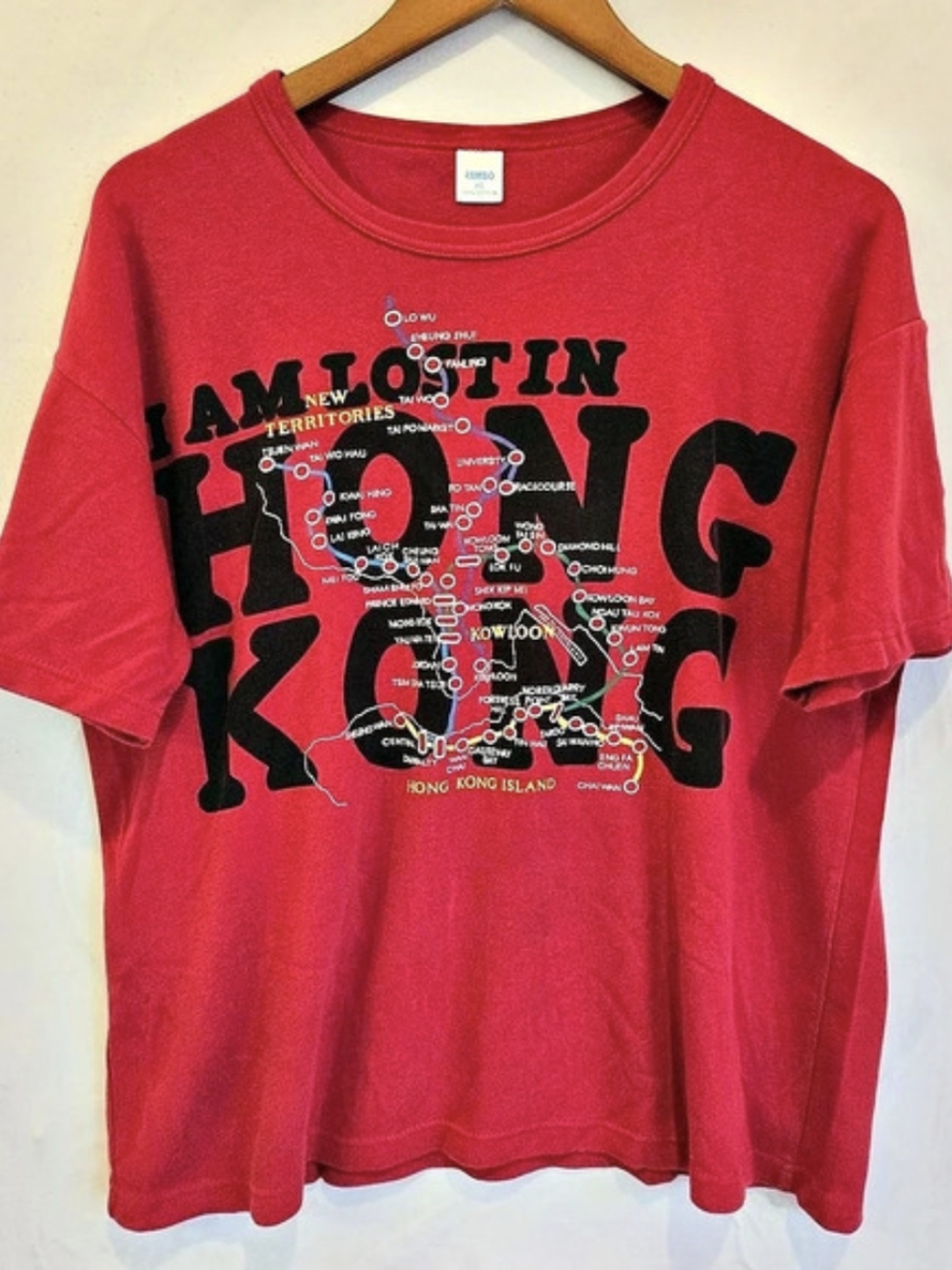 vintage "I Am Lost in Hong Kong" tourist souvenir t-shirt XL